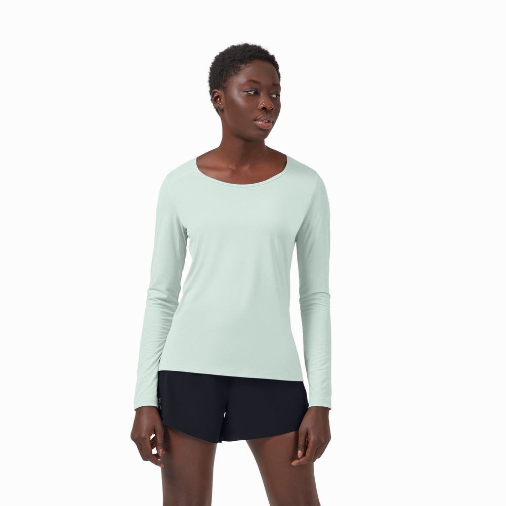 Women's On Performance Long T Shirts Turquoise | USA-2301486