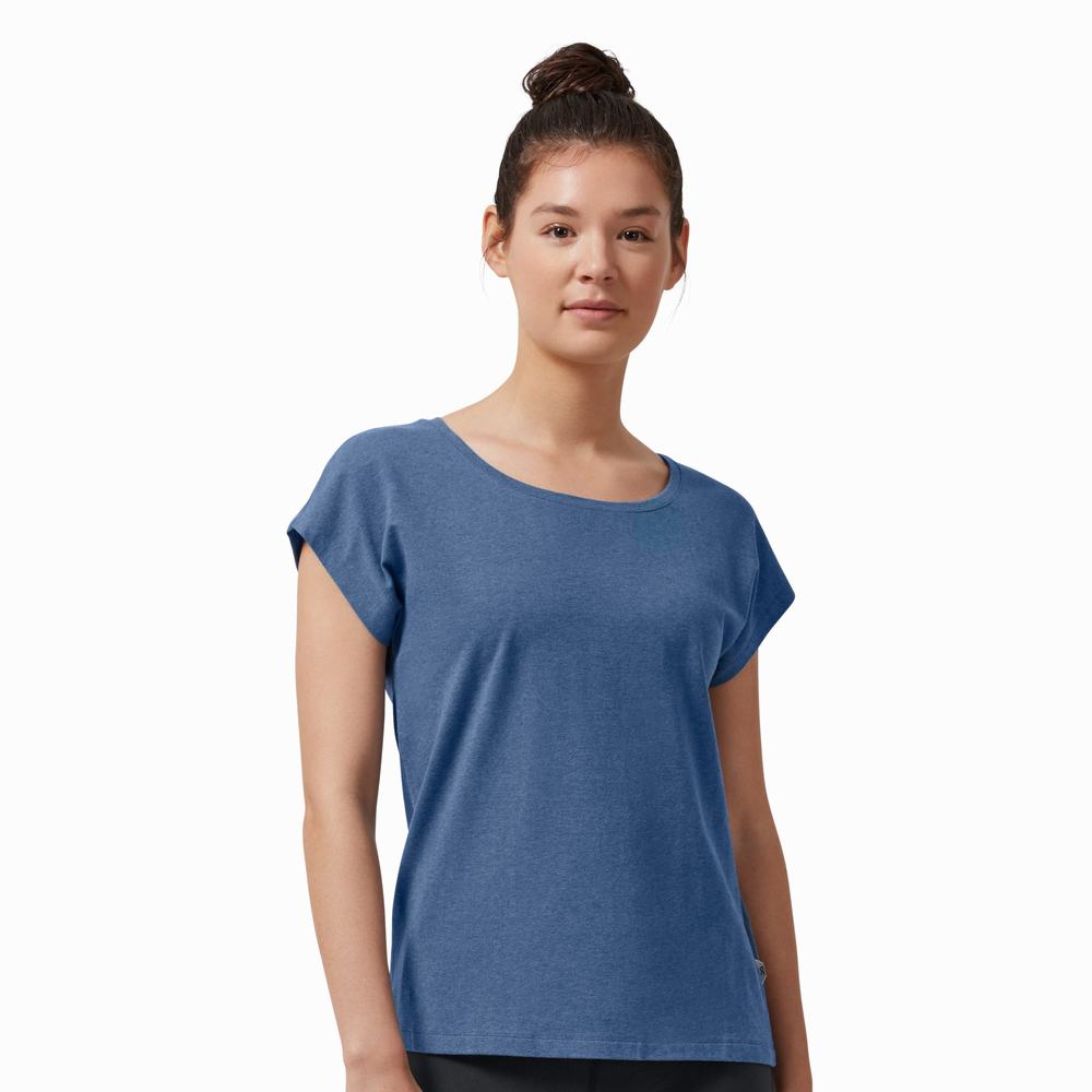 Women's On Performance T Shirts Blue | USA-1725346