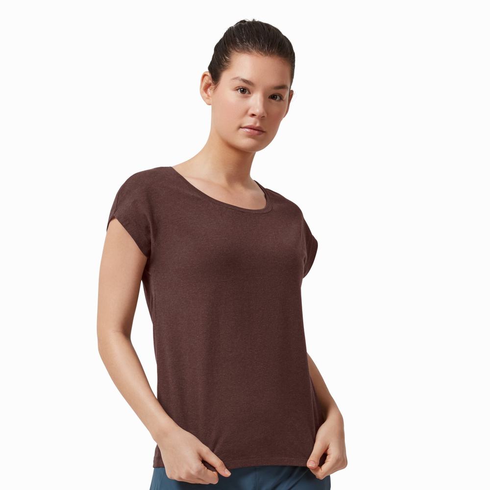 Women's On Performance T Shirts Coffee | USA-7891402