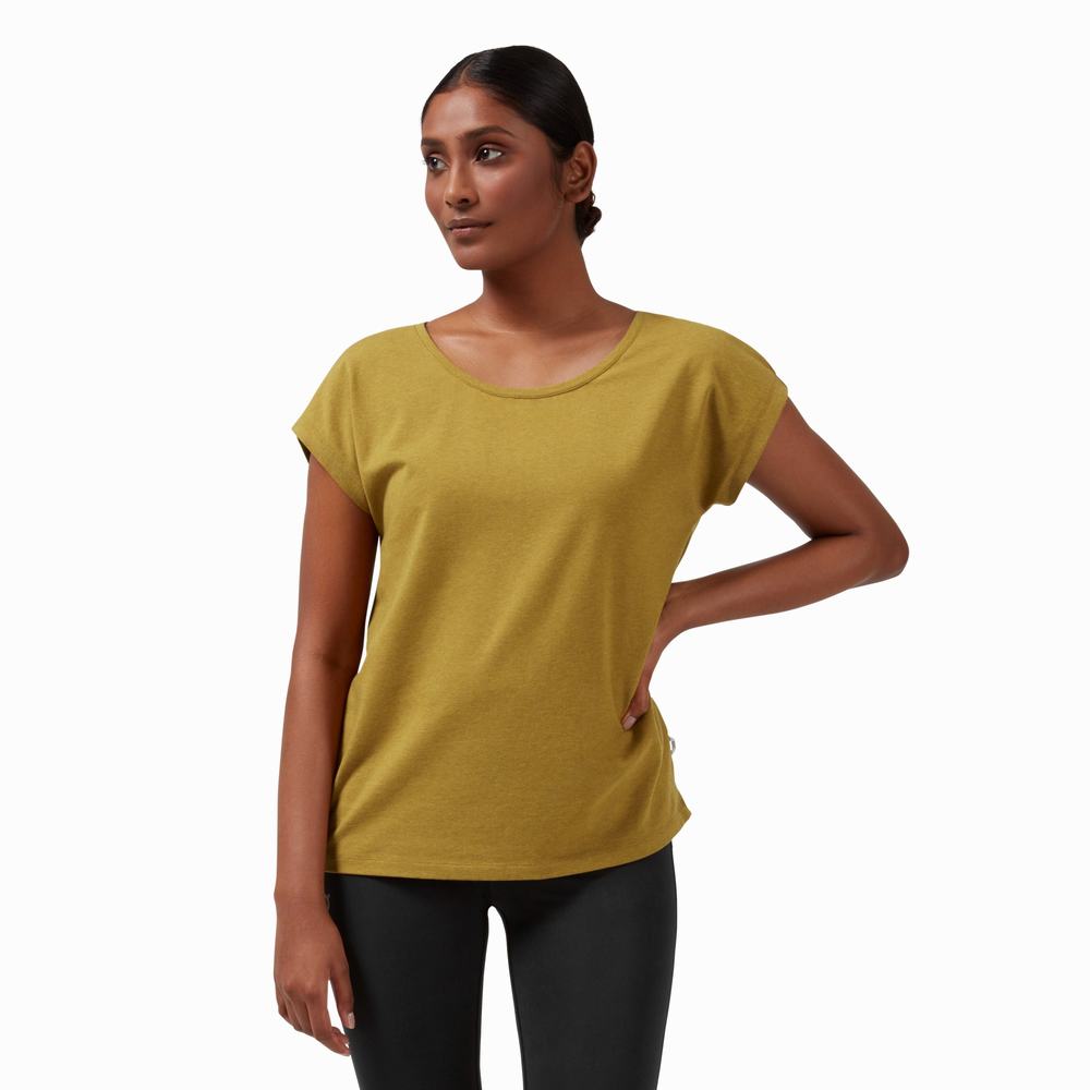 Women's On Performance T Shirts Lemon | USA-0197368