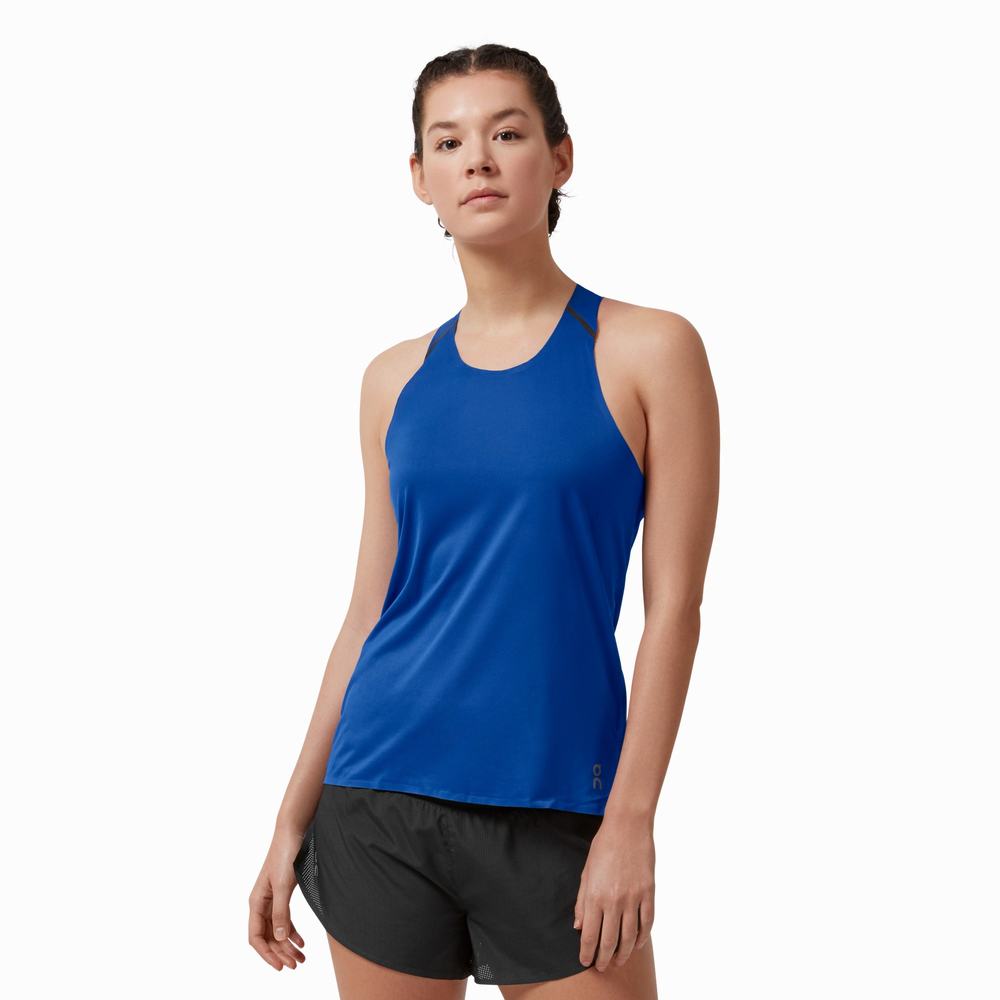 Women's On Performance Tanks Indigo / Black | USA-3016594