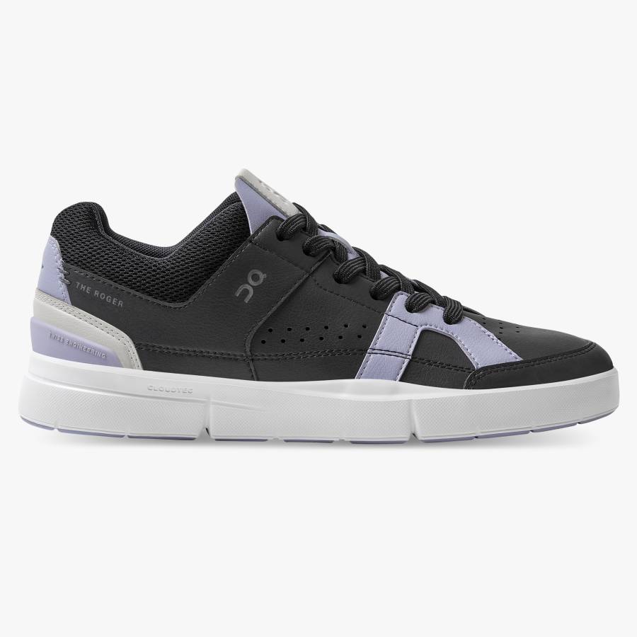 Women's On THE ROGER Clubhouse Sneakers Black / Lavender | USA-3417806