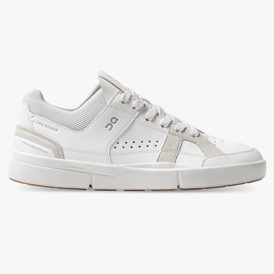 Women's On THE ROGER Clubhouse Sneakers White | USA-7624138