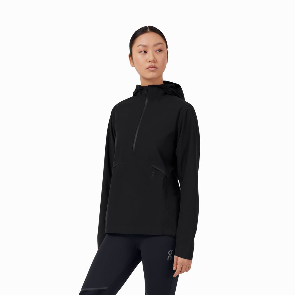 Women's On Waterproof Jackets Black | USA-9317240